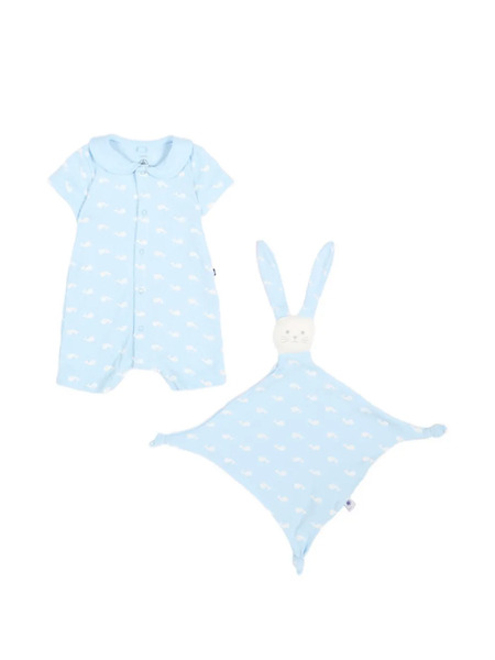  Petit Bateau Whale-print Romper Set - Blue 