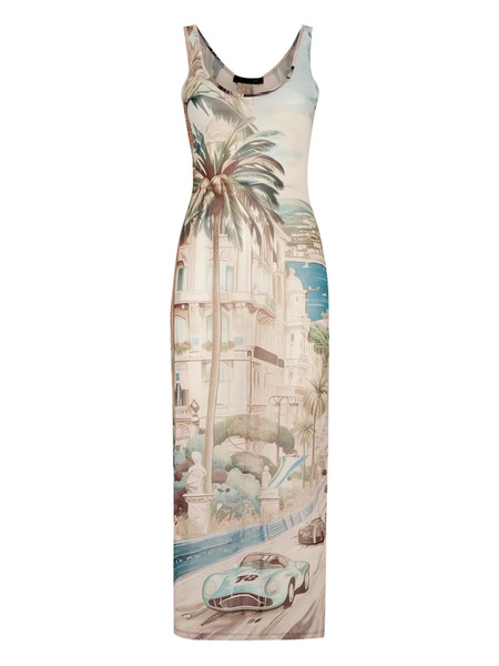 Philipp Plein Abstract-print Midi Dress - Neutrals 