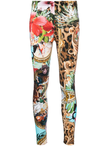  Philipp Plein Baroque Flowers Leggings - Brown 