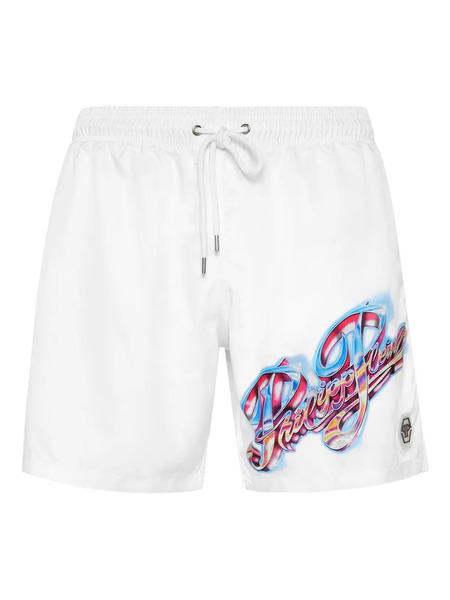  Philipp Plein Boxer Swim Shorts - White 