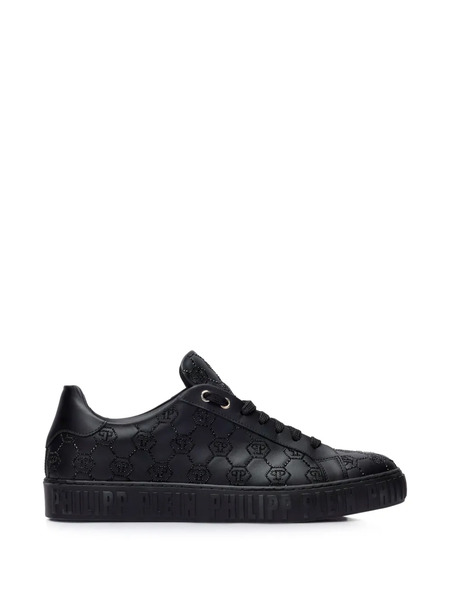  Philipp Plein Carson Monogram Strass Sneakers - Black 