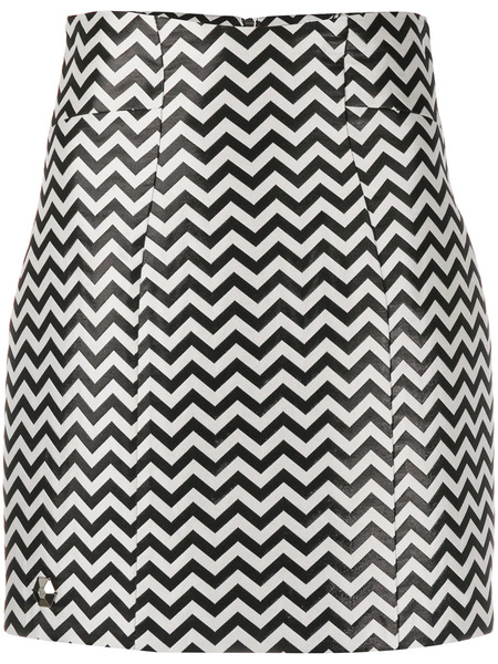  Philipp Plein Chevron Mini Skirt - White 