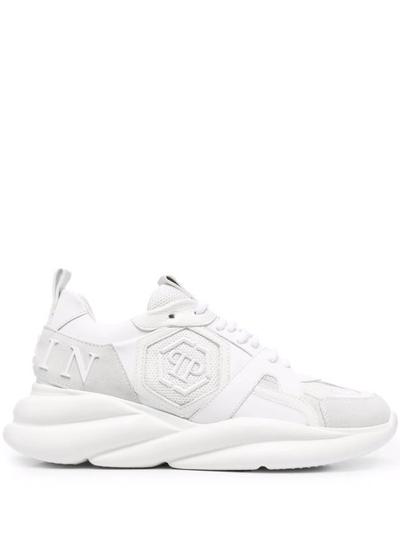  Philipp Plein Chunky Hurricane Runner Sneakers - White 