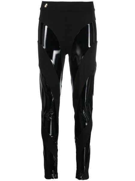  Philipp Plein Contrasting Panel Leggings - Black 