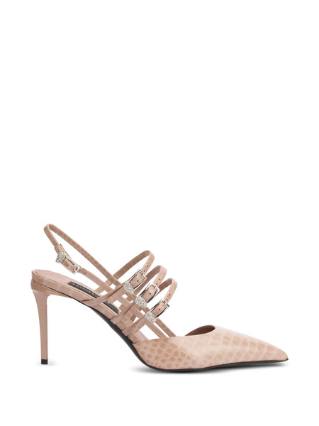  Philipp Plein Croco-print Buckled Pumps - Neutrals 
