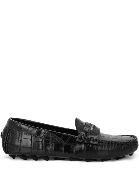  Philipp Plein Crocodile-embossed Loafers - Black 