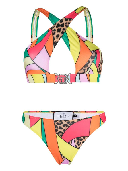  Philipp Plein Crossover-strap Bikini Set - Red 