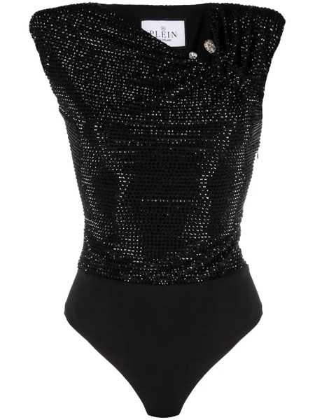  Philipp Plein Crystal-embellished Bodysuit - Black 