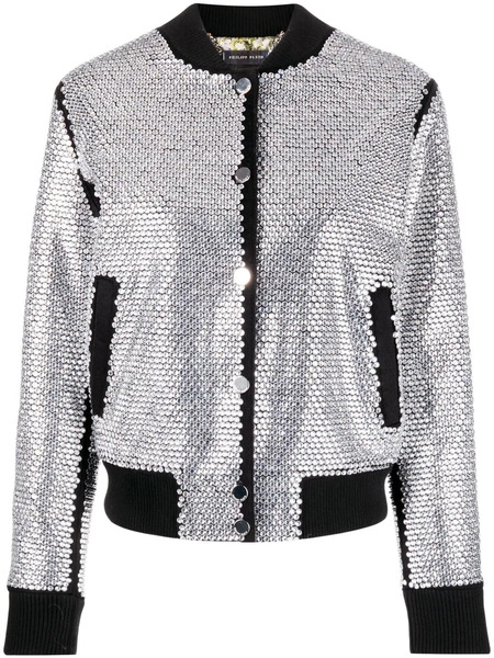  Philipp Plein Crystal-embellished Bomber Jacket - Black 