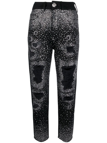  Philipp Plein Crystal-embellished Boyfriend Jeans - Black 