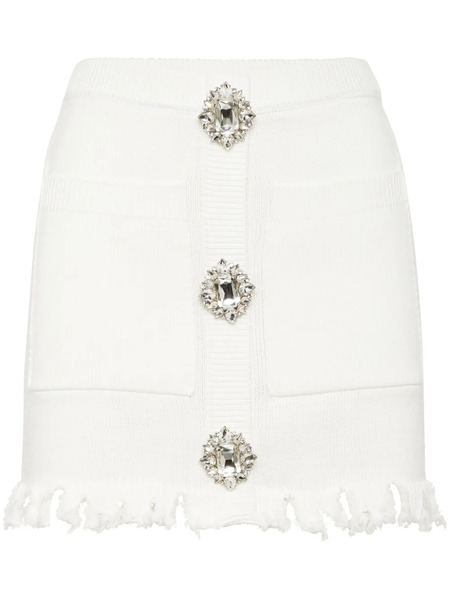  Philipp Plein Crystal-embellished Cotton Mini Skirt - White 