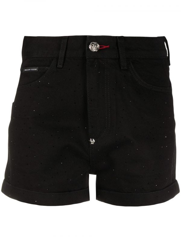  Philipp Plein Crystal-embellished Hot Pants - Black 