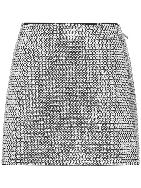  Philipp Plein Crystal-embellished Leather Miniskirt - Black 