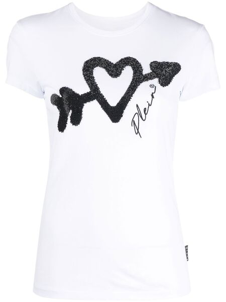  Philipp Plein Crystal-embellished Logo T-shirt - White 
