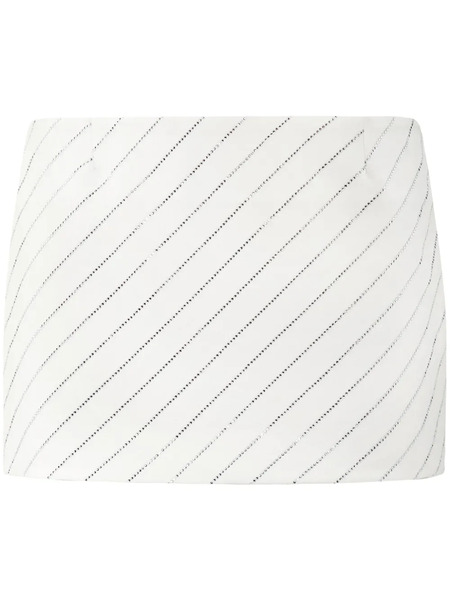  Philipp Plein Crystal-embellished Pinstriped Mini Skirt - White 
