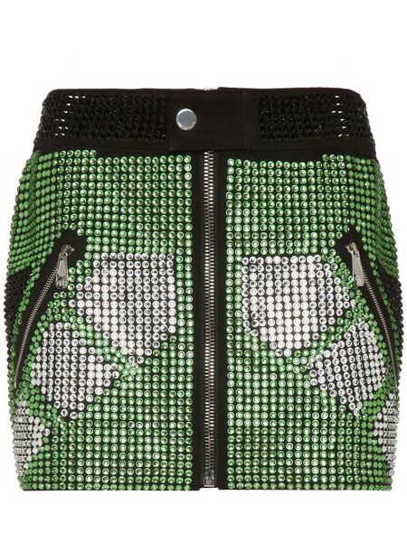  Philipp Plein Crystal-embellished Skirt - Green 
