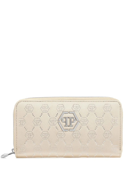  Philipp Plein Crystal-embellished Wallet - Neutrals 