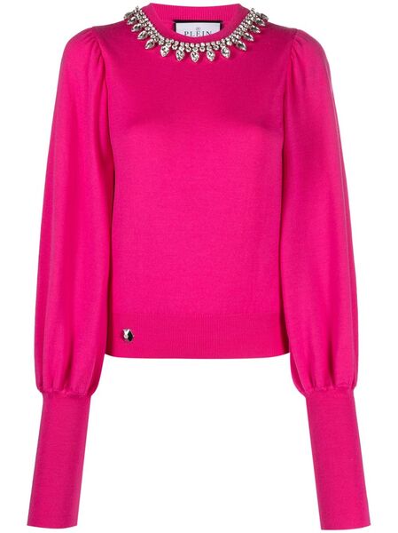  Philipp Plein Crystal-embellished Wool Knitted Jumper - Pink 