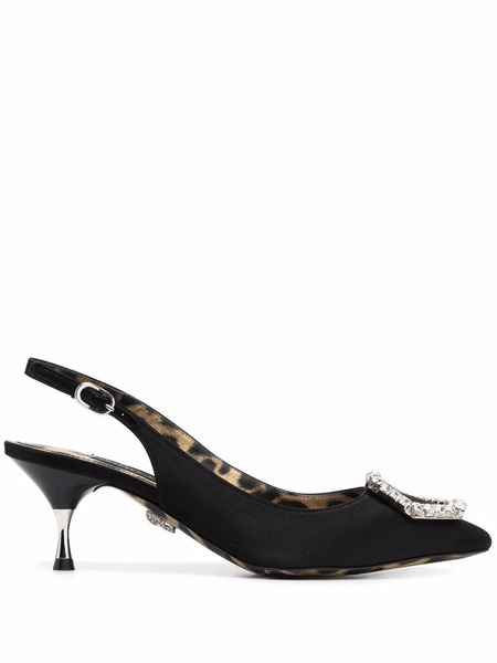  Philipp Plein Crystal Hexagon Pointed Pumps - Black 