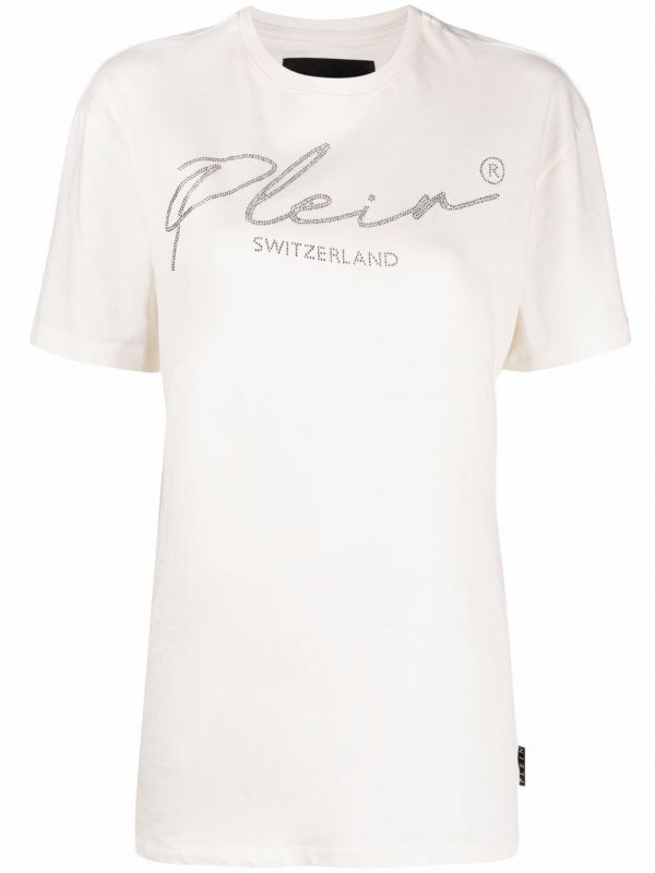  Philipp Plein Crystal Logo T-shirt - Neutrals 
