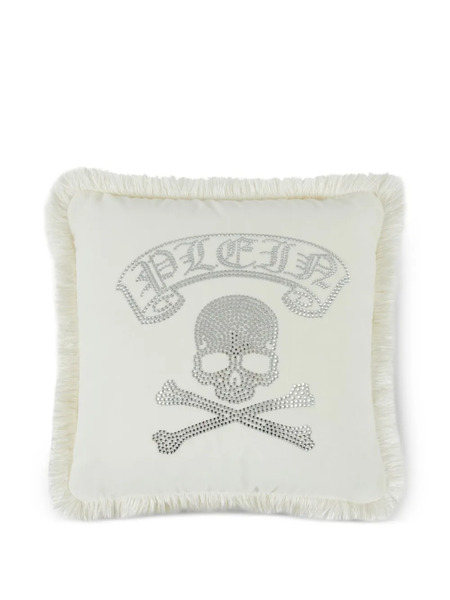  Philipp Plein Crystal-skull Cushion - White 