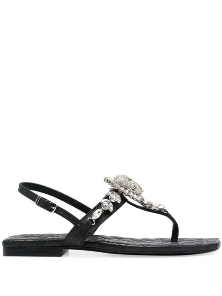  Philipp Plein Crystal-skull Leather Sandals - Black 