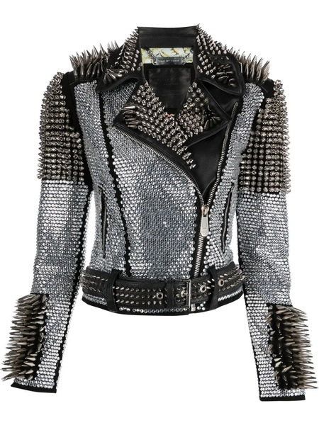  Philipp Plein Crystal Studded Jacket - Black 