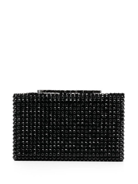  Philipp Plein Crystal-studded Snap Clutch Bag - Black 
