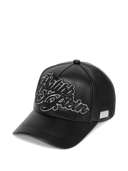  Philipp Plein Curved Embroidered Baseball Cap - Black 
