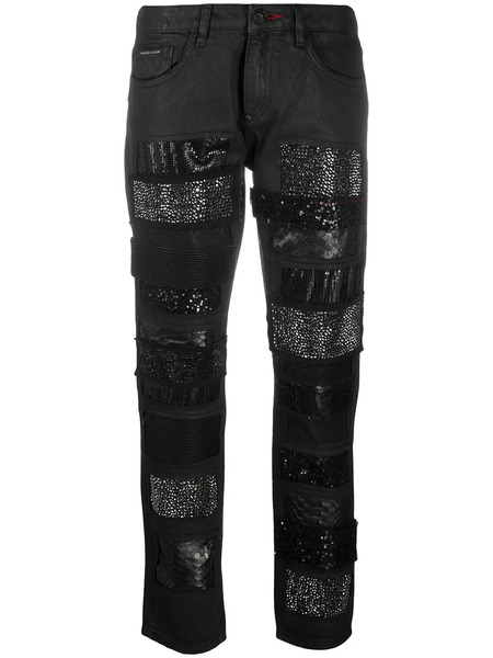  Philipp Plein Customised Boyfriend Jeans - Black 