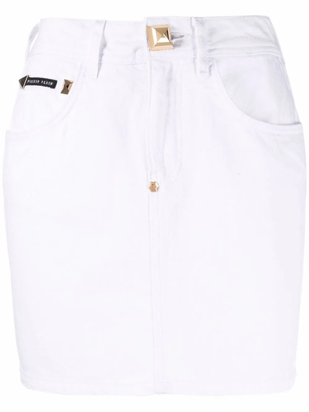  Philipp Plein Denim Mini Skirt - White 