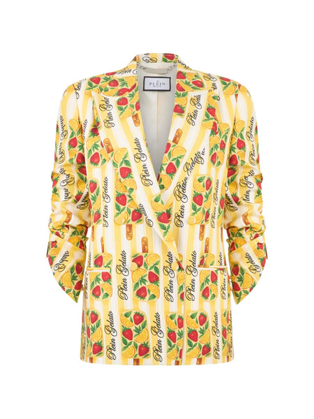  Philipp Plein Double-breasted Blazer - Yellow 
