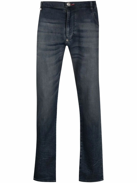  Philipp Plein Elasticated-waist Straight-leg Jeans - Blue 