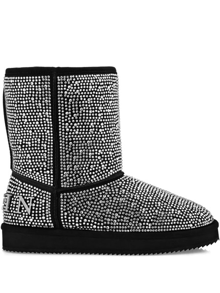  Philipp Plein Embellished Flat Ankle Boots - Black 
