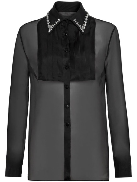  Philipp Plein Embellished Long-sleeve Shirt - Black 