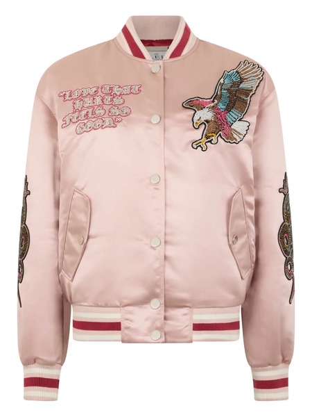  Philipp Plein Embroidered-patches Bomber Jacket - Pink 