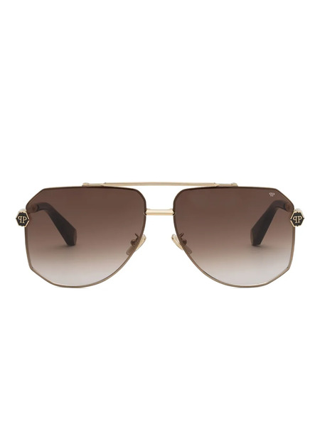  Philipp Plein Eyewear Geometric-frame Sunglasses - Gold 