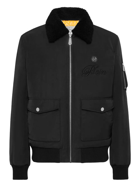  Philipp Plein Faux-shearling-collar Bomber Jacket - Black 