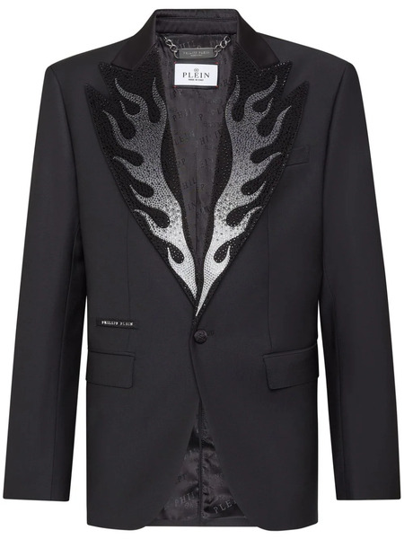  Philipp Plein Flame Single-breasted Blazer - Black 