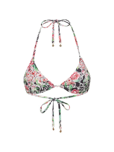  Philipp Plein Floral-print Bikini Top - Black 