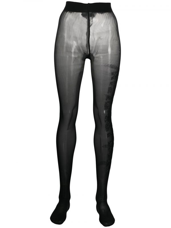  Philipp Plein Gem-embellished Tights - Black 