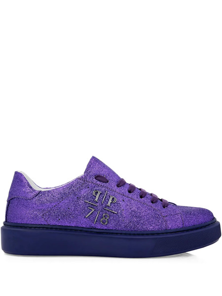  Philipp Plein Glitter Lo-top Sneakers - Purple 