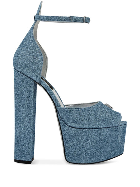  Philipp Plein Glitter Platform Pumps - Blue 