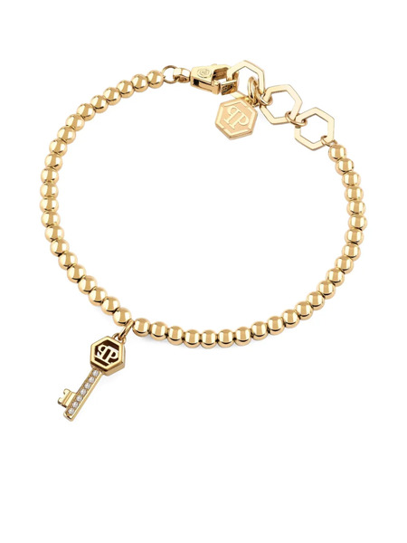  Philipp Plein Gold Crystals Key-pendant Bracelet 
