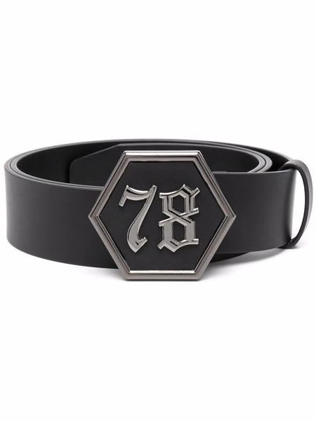  Philipp Plein Gothic Logo-buckle Belt - Black 