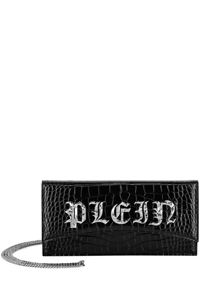  Philipp Plein Gothic Plein Croc-effect Clutch Bag - Black 