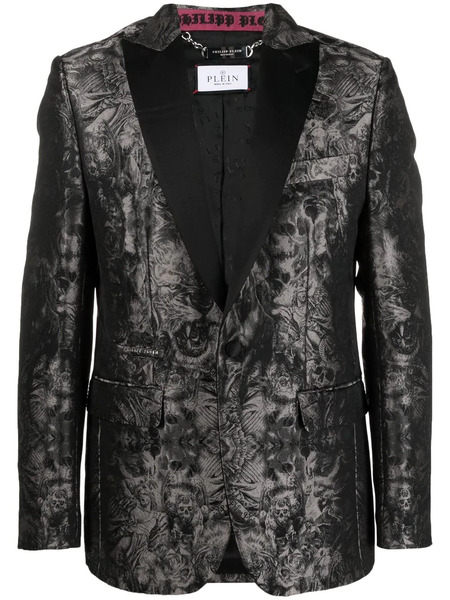  Philipp Plein Gothic Plein Jacquard Blazer - Black 