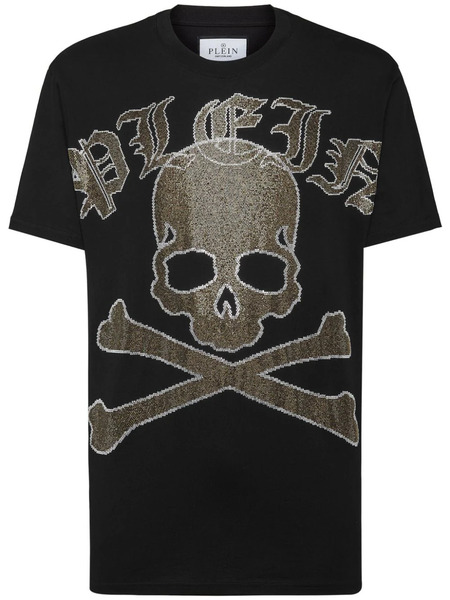  Philipp Plein Gothic Plein Strass Cotton T-shirt - Black 