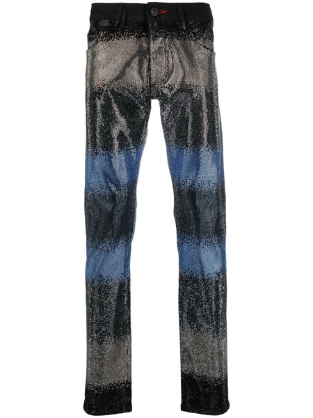 Philipp Plein Gradient Crystal-embellished Jeans - Black 