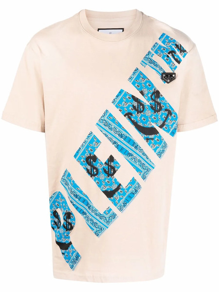  Philipp Plein Graffiti-print Round Neck T-shirt - Neutrals 